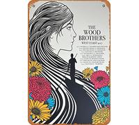 The Wood Brothers - Affiche 2017 West Coast Tour rétro en métal vintage 30,5 x 20,3 cm Décoration murale