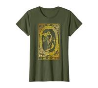 The World Carte de Tarot Vintage Le Monde T-Shirt, Femme, Olive, 3XL