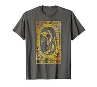The World Carte de Tarot Vintage Le Monde T-Shirt, Homme, Asphalte, 3XL