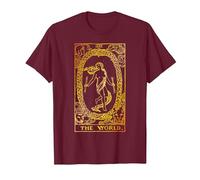 The World Carte de Tarot Vintage Le Monde T-Shirt, Homme, Marron, L