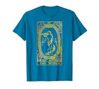 The World Carte de Tarot Vintage Le Monde T-Shirt, Homme, Saphir, 3XL