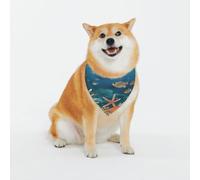 The World of Underwater Animals Bandana lavable pour chien de petite et grande taille pour fille ou garçon, accessoires pour animaux de compagnie