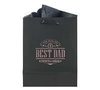 The World's Best Dad Sac cadeau Noir Taille M Motif Joshua 1:9