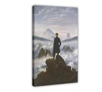 The World's Top 100 Peintures The Wanderer Above The Sea of Fog par Caspar David Friedrich Impression sur toile murale pour la maison, l'école, le bureau