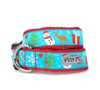 The Worthy Dog Winter Wonderland Snowman Candy Cane Renne Merry Christmas Lgking supply Collier réglable pour chien Bleu glacial