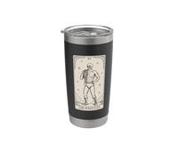 The Wrestler Skeleton Tarot Carte graphique vintage Gobelet isotherme en acier inoxydable double paroi