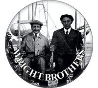 The Wright Brothers Bouton rond avec avion 3,8 cm, 1.5" Round