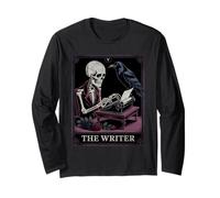 The Writer Tarot Carte Gothique Squelette Corbeau Auteur littéraire Manche Longue