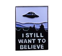 The X-Files I Still Want to Believe Poster UFO Alien Mulder Scully Sci-Fi TV Show Badge en émail 2,8 cm, 1.1 Inches, Émail, émail