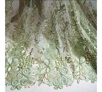 The Yard A17 Tissu en dentelle africaine pour robe rectangulaire brodée florale Nappe de mariage Chemin de table en dentelle - 0,9 m