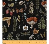 The Yard Tissu champignon sauvage vintage en tissu de marguerite pour tissus d'ameublement et projets de bricolage, style ferme, plantes rustiques, feuilles pour chaises, rideaux, abat-jour, 1,8 m