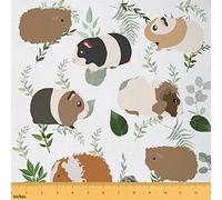 The Yard Tissu d'ameublement de cochon d'Inde mignon en tissu à faire soi-même par The Yard - Motif feuilles vertes - Décoration pour tissus d'ameublement et décoration d'intérieur, 1,8 m