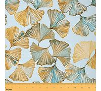 The Yard Tissu de feuilles de ginkgo peint à la main pour chaises, décoration de cadeaux, décoration d'intérieur, style ferme, herbes botaniques pour enfants, garçons et filles, 4,6 m