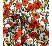 The Yard Tissu en coton Motif coquelicot 110 cm de large Red