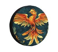 The Yellow Bird Spreads Its Wings Housse de pneu de secours étanche à l'eau et à la poussière Ajustement universel pour remorque, camping-car, SUV, camion, camping-car 43,2 cm