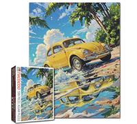 The Yellow Car 1000 Piece Reflection in Water Jigsaw Puzzle Travel Scenery Challenging Adult Beginner Family Activity DIY Craft Home Decor Gift