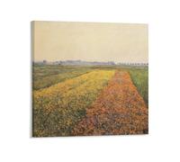 The Yellow Fields at Gennevilliers-Gustave Caillebotte Oeuvres d'art Impression sur toile Décoration murale Poster 2