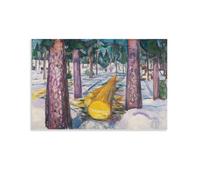 The Yellow Log Poster d'Edvard Munch (1) Impression sur toile Décoration murale encadrée sans cadre 30 x 45 cm