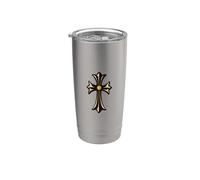The Yellow Shine Diamonds Gold Cross Gobelet isotherme en acier inoxydable double paroi