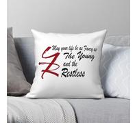 The Young And The Restless Fancy Taie d'oreiller carrée en polyester et lin velours Fermeture éclair créative Housse de coussin de voiture