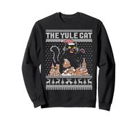 The Yule Cat Pull de Noël Moche Motif Monstre de Noël Sweatshirt