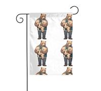 The YYHWHJDE The Friendly Bear Family Picture Taille précise de ce drapeau de jardin est de 30,5 x 45,7 cm, ce qui est un rapport d'or soigneusement conçu. Il s'adapte parfaitement à la grande