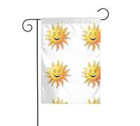 The YYHWHJDE The Friendly Smile Sun Picture Taille précise de ce drapeau de jardin est de 30,5 x 45,7 cm, ce qui est un rapport d'or soigneusement conçu. Il s'adapte parfaitement à la grande majorité