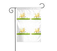 The YYHWHJDE The Golden Little Sheep is jumping Image précise taille de ce drapeau de jardin est de 30,5 x 45,7 cm, ce qui est un rapport d'or soigneusement conçu. Il s'adapte parfaitement à la grande
