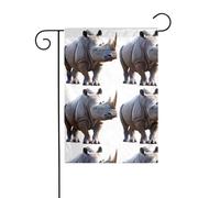 The YYHWHJDE The huge rhinocéros Picture Taille précise de ce drapeau de jardin est de 30,5 x 45,7 cm, ce qui est un rapport d'or soigneusement conçu. Il s'adapte parfaitement à la grande majorité des