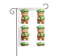 The YYHWHJDE The little bear holds the gift box Picture size of this garden flag is 30,5 x 45,7 cm, ce qui est un rapport d'or soigneusement conçu. Il s'adapte parfaitement à la grande majorité des