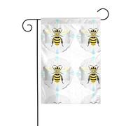 The YYHWHJDE The Little Bee in the Crystal Picture Taille précise de ce drapeau de jardin est de 30,5 x 45,7 cm, ce qui est un rapport d'or soigneusement conçu. Il s'adapte parfaitement à la grande