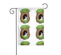 The YYHWHJDE The little white rabbit in the tree hole picture precise size of this garden flag is 30.5x45.7 cm, which is a carefully designed golden ratio. It fits perfectly with the vast majority of