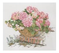 Théa Gouverneur Kit au point de croix compté "Hortensia rose II Aïda", 44x39cm