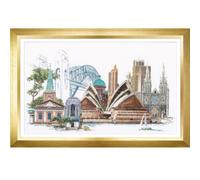 Thea Gouverneur Kit au point de croix compté "Sydney Aida", 79x50cm