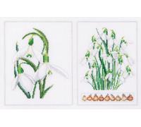 Thea Gouverneur Kit de broderie au point de croix "Panneau de comptage perce-neige", motif à compter, 34x22cm