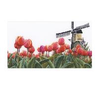 Thea Gouverneur Kit de broderie au point de croix "Tulipes Bulbfield", motif à compter, 24x14cm