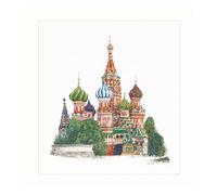 Thea Gouverneur - Kit de point de croix compté - Cathédrale Saint-Basile Moscou Russie - Lin - 36 Compter - Pour adultes - 513