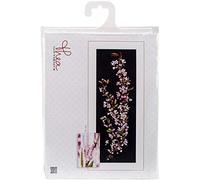 Thea Gouverneur - Kit de point de croix compté - Fleur japonaise - Aida Noir - 18 Compter - Pour adultes - 481.05