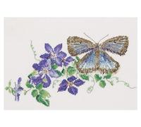 Thea Gouverneur - Kit de point de croix compté - Papillon-Clematis - Aida - 18 Compter - Pour adultes - 438A