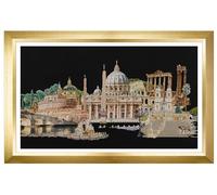 Thea Gouverneur - Kit de point de croix compté - Rome. Italie - Aida Noir - 18 Compter - Pour adultes - 499.05