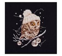 Thea Gouverneur - Kit de point de croix compté - Whoo..Whoo..C'est l'hiver - Aida Noir - 16 Compter - Pour adultes - 743.05