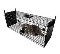 Thealyn Cage de Piégeage pour Animaux, Double Porte, Cage Métallique à Double Porte - Piège Humane pour Animaux Vivants (84 x 33 x 28 cm)