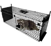 Thealyn Cage de Piégeage pour Animaux, Double Porte, Cage Métallique à Double Porte - Piège Humane pour Animaux Vivants (105 x 40 x 31 cm)