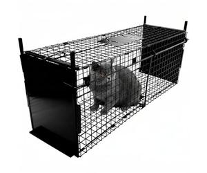 Thealyn Cage de Piégeage pour Animaux, Double Porte, Cage Métallique à Double Porte - Piège Humane pour Animaux Vivants (84 x 33 x 28 cm)