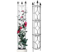 Thealyn Trellis da Giardino in Metallo per Piante Rampicanti, Supporto per Vasi, 182 cm H x 31 cm L, Nero/Bianco, per Interno Ed Esterno, Balcone, Terrazzo e Giardino, Set da 2 Pezzi
