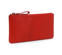 TheAntiq - Trousse à crayons en cuir véritable rouge pour homme et femme - Petite trousse (20,3 x 10,2 cm) - Porte-monnaie - Porte-monnaie - Porte-monnaie - Sac à accessoires en cuir multifonction