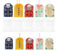 Theaque Lot de 10 amulettes porte-bonheur japonaises Omamori pour la santé/l'éducation/l'amour/le succès/la sécurité routière, 5 styles