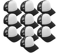 Theaque Lot de 10 casquettes de baseball à transfert thermique avec impression vierge, design en maille, chapeau de sublimation respirant