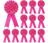 Theaque Lot de 12 rubans vierges de récompense pour 1ère place, médaille de récompense, gagnant, ruban de reconnaissance pour compétition, événement sportif, école, concours (rose rose)