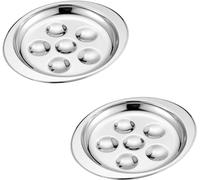 Theaque Lot de 2 assiettes à escargots pratiques en acier inoxydable à 6 trous pour hôtel, restaurant